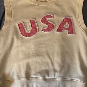 Together Cream Sleeveless USA Top